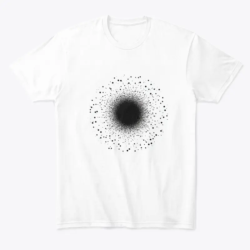 A black dot on white background art