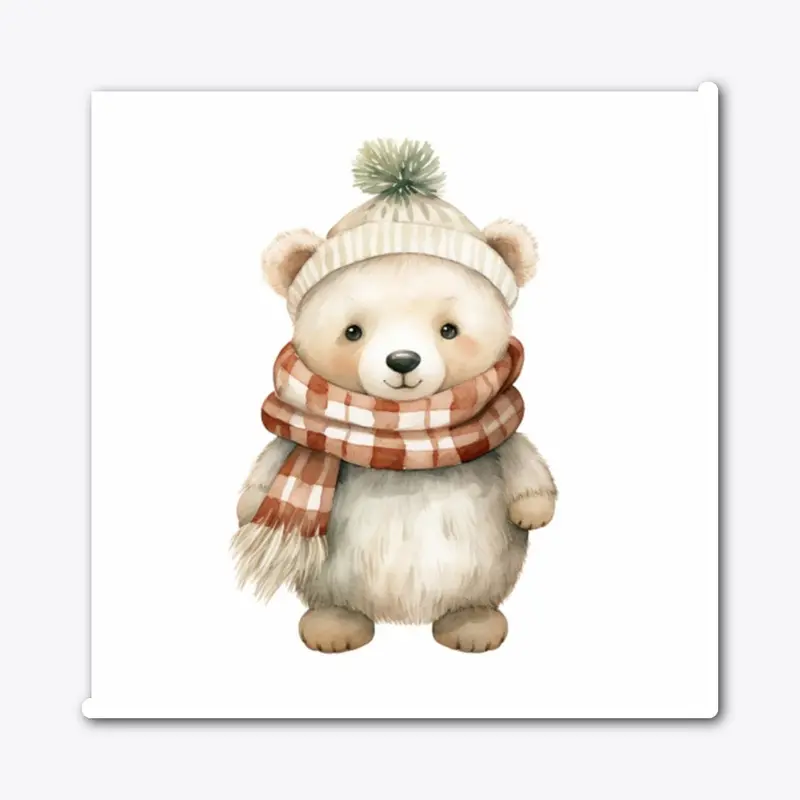 A cute christmas white bear character