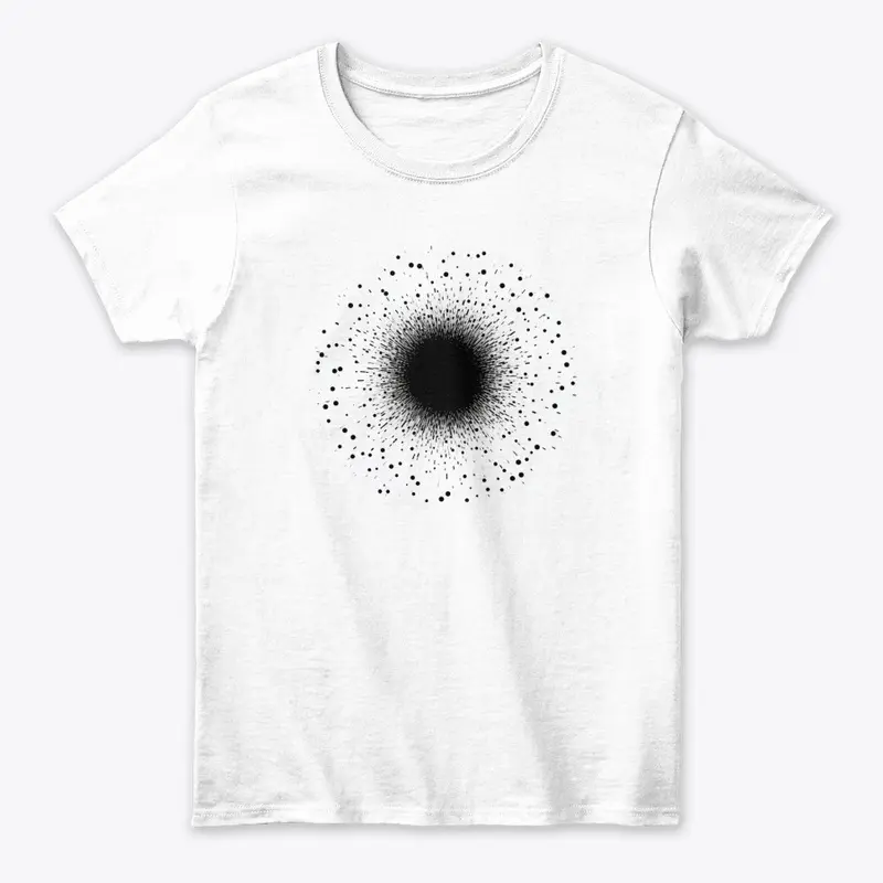 A black dot on white background art