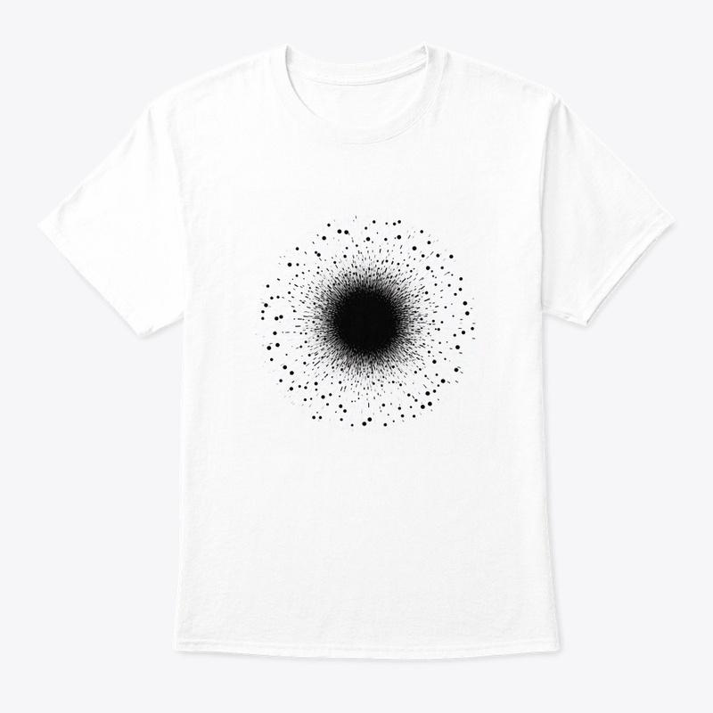 A black dot on white background art